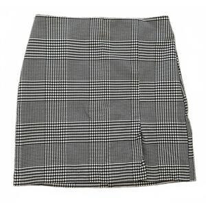 Rachel Zoe Black White Houndstooth Pencil Skirt Front Slit Above Knee Lined 6